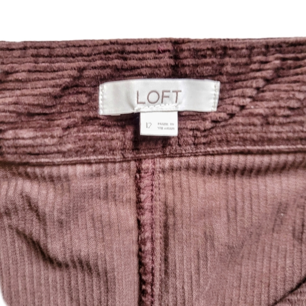 Loft // Women's Corduroy Patch Pocket Mini / Size 12 / Chestnut - Picture 3 of 5